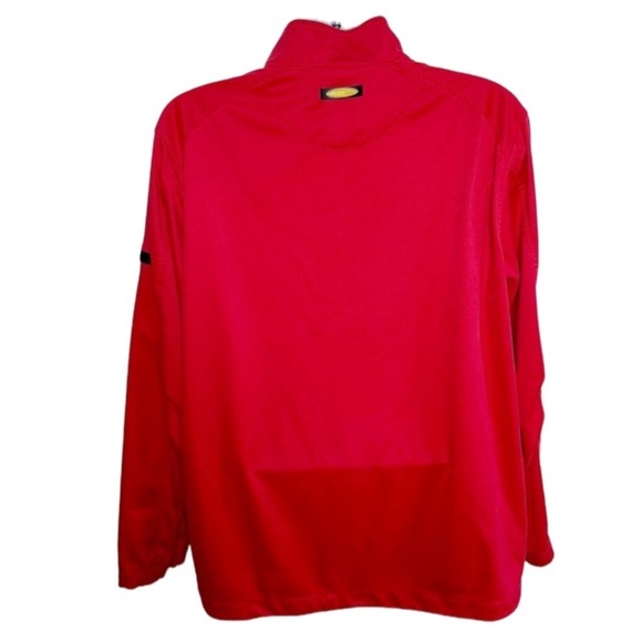 Greg Norman Golf Jacket Pullover 1/3 Zip Windproof Sz Large Red Water Repellent - Picture 2 of 12